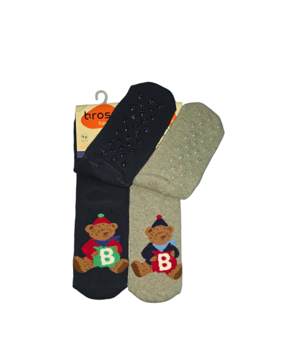 Bross детски термо чорапи с мечета за момче размер 31-33 2 чифта